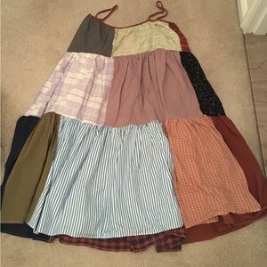 La Reunion x Madewell handmade midi dress size L. Patchwork and one of a kind.